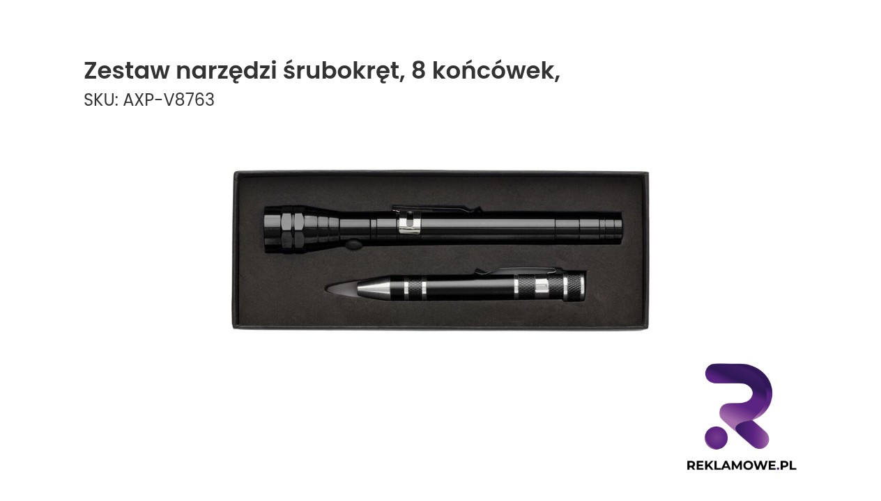 Zestaw narzędzi, śrubokręt, 8 końcówek, teleskopowa latarka 3 LED Zestaw narzędzi śrubokręt z 8 końcówkami – praktyczny komplet do precyzyjnych prac